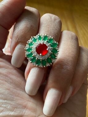 925 Silver plated Gold-Tone Ring. Size 10